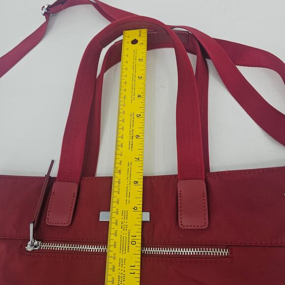 Hedgren Aura Glaze Red Water Resistant Tote Handbag Nylon Crossbody - Picture 14 of 16